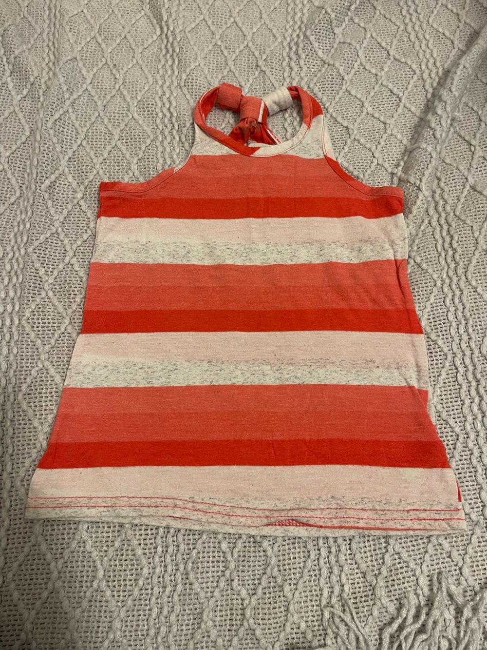 Arizona Jean Company Red and Cream Striped Tank Top